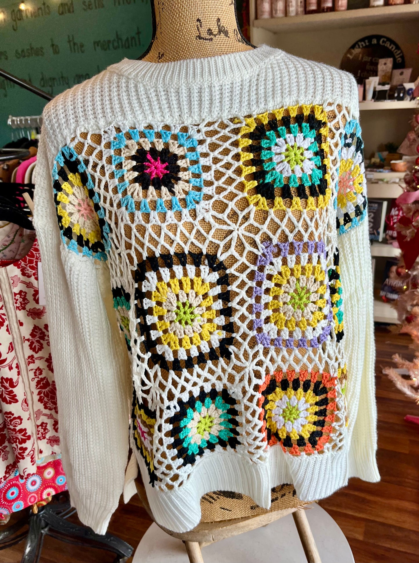 Crochet Granny Square Sweater