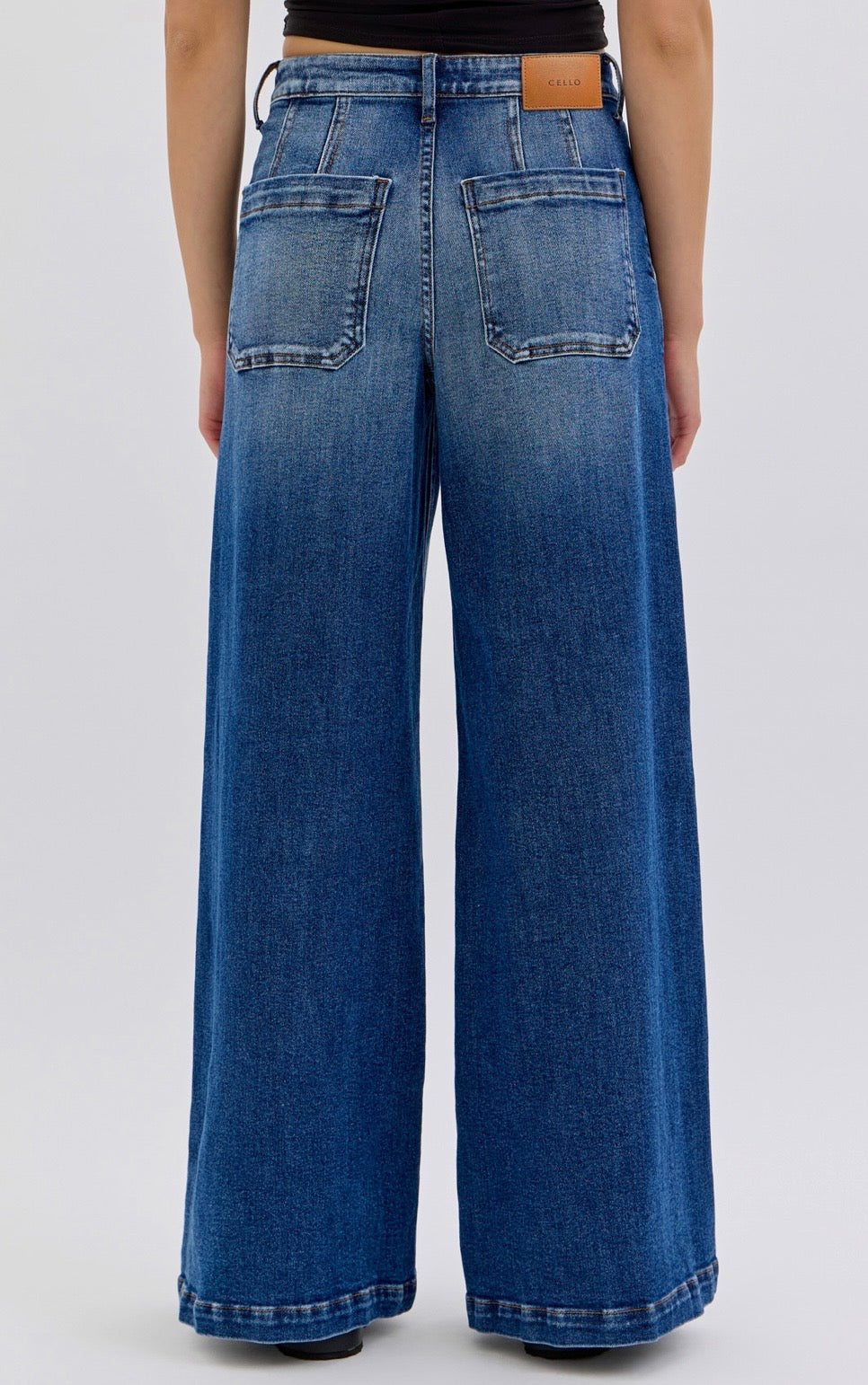 Cello High Rise Wide Leg Button Up