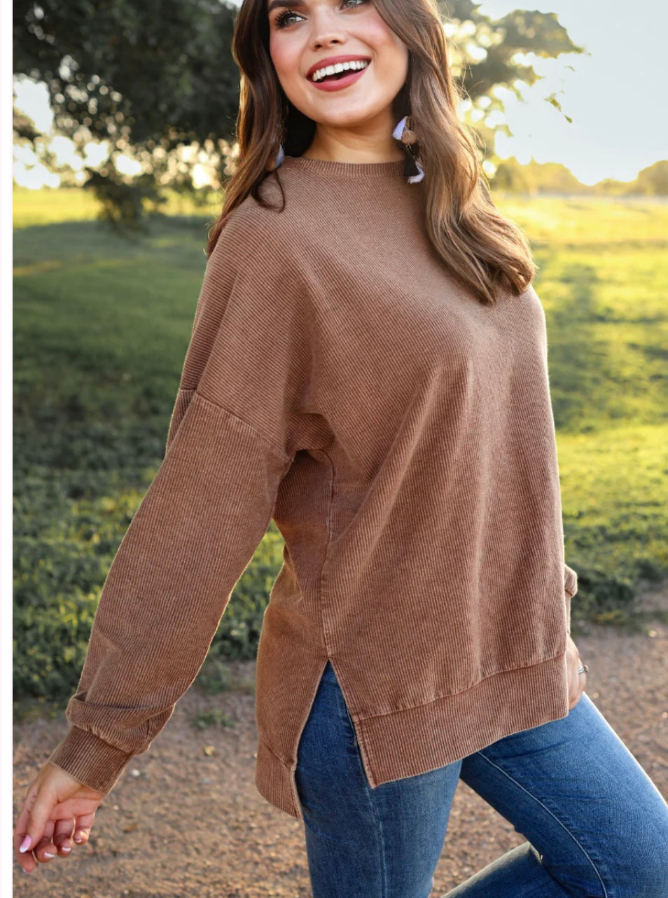 Corded Crew Pullover