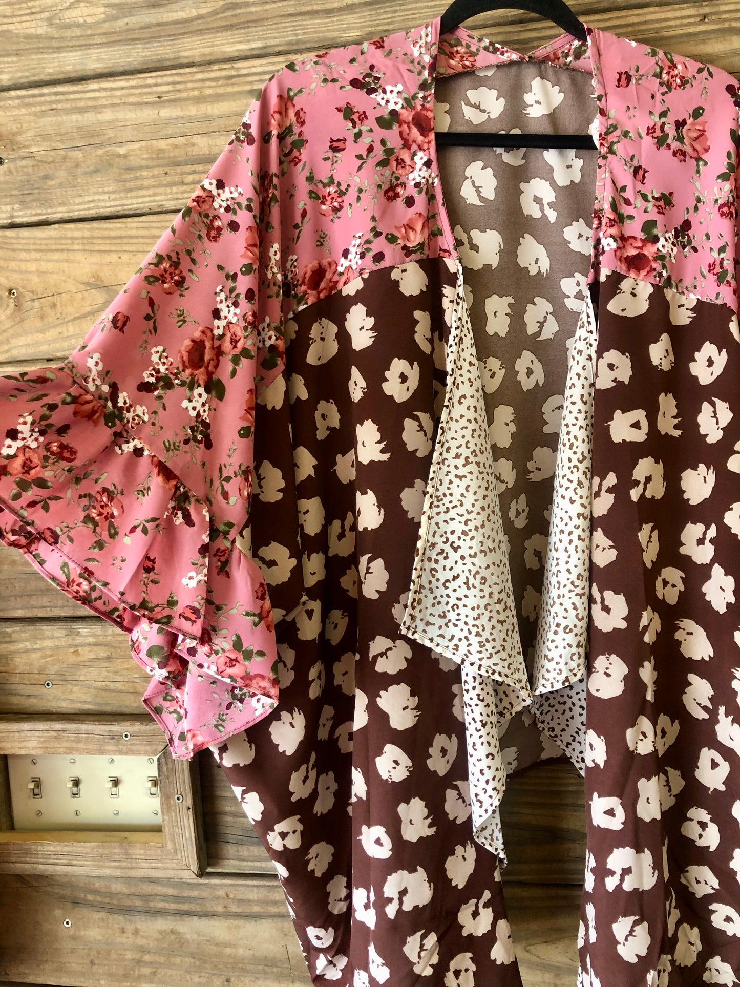 Blush Leopard and Animal Print Kimono