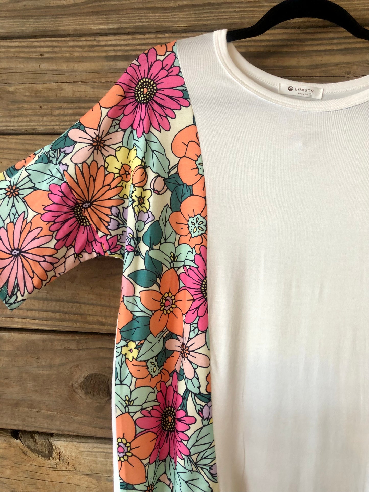 Floral Sleeve & White Top