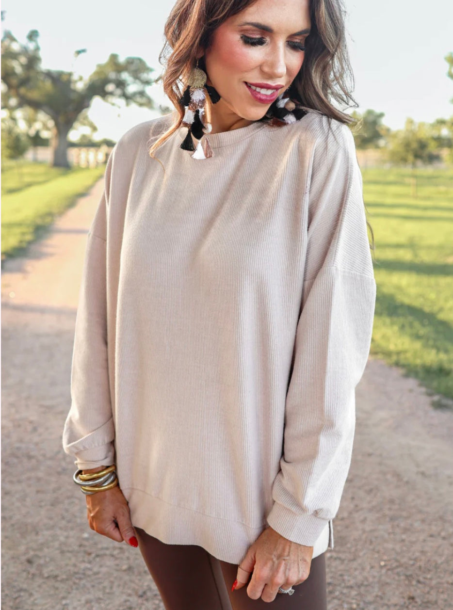 Corded Crew Pullover