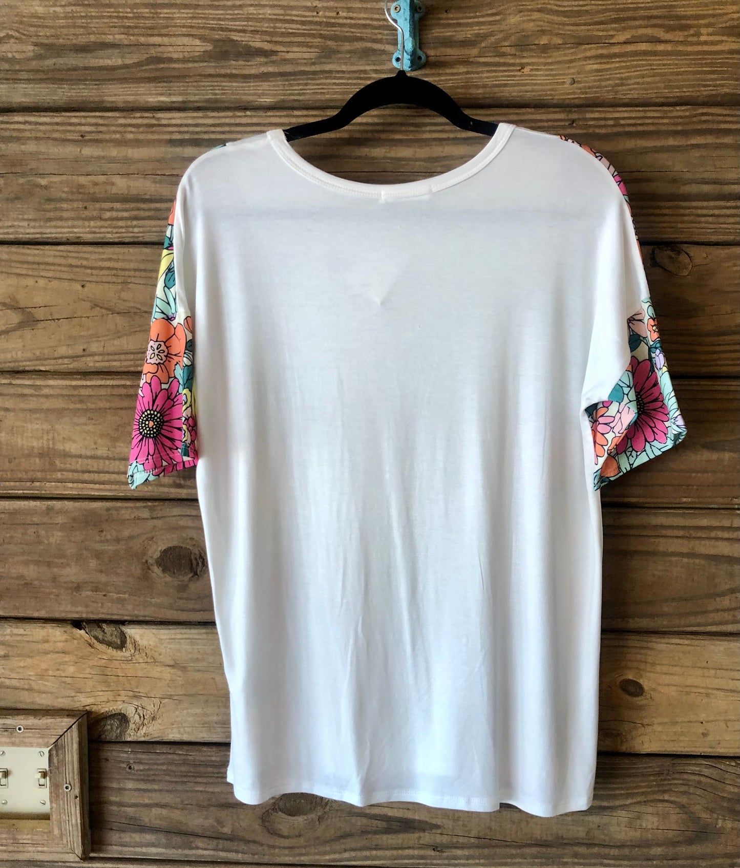 Floral Sleeve & White Top