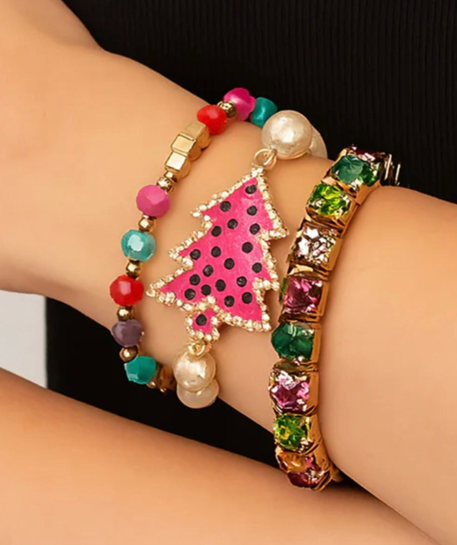 Christmas Tree Bracelet Set