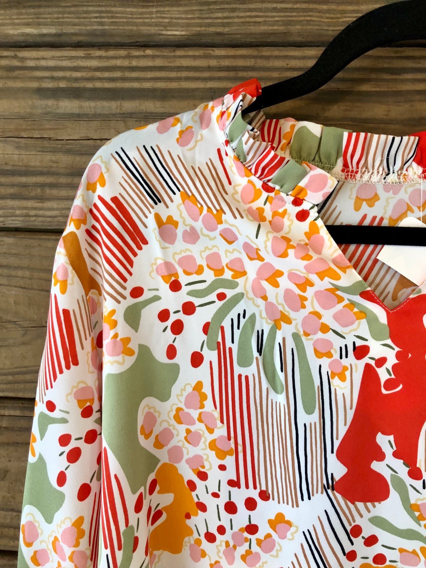 Floral Orange Mix Long Sleeve Top