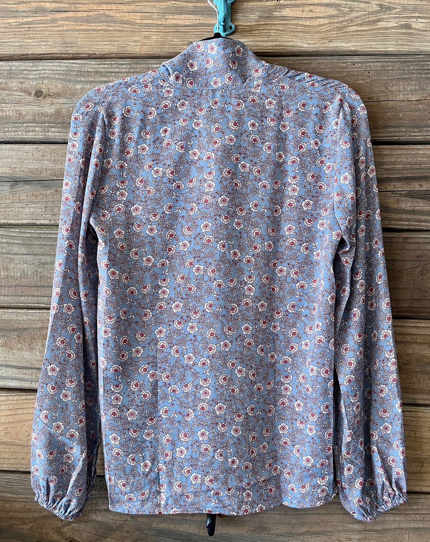 Floral Tie Front Long Sleeve Top