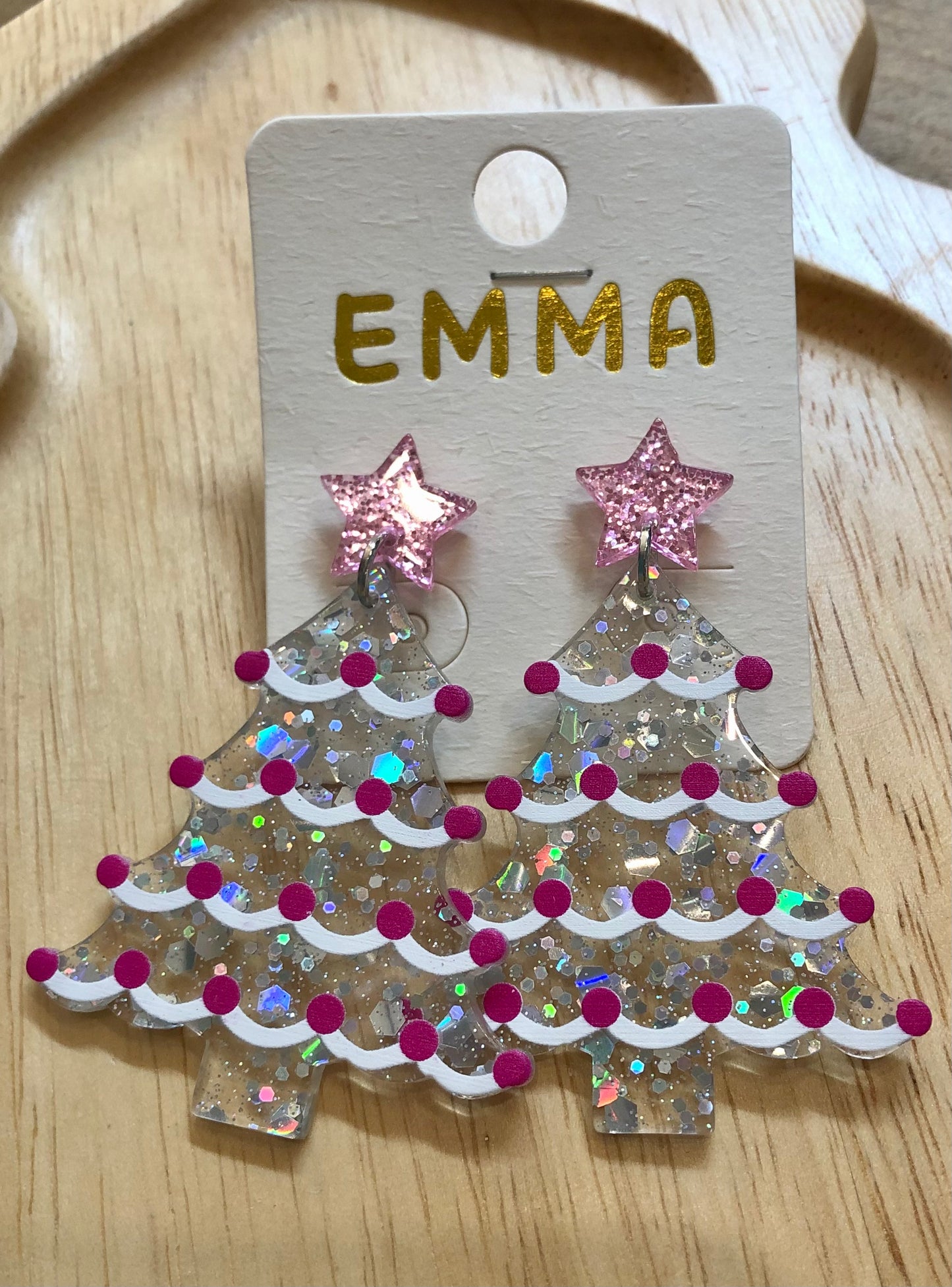 Whimsy Christmas Tree Earrings Resin