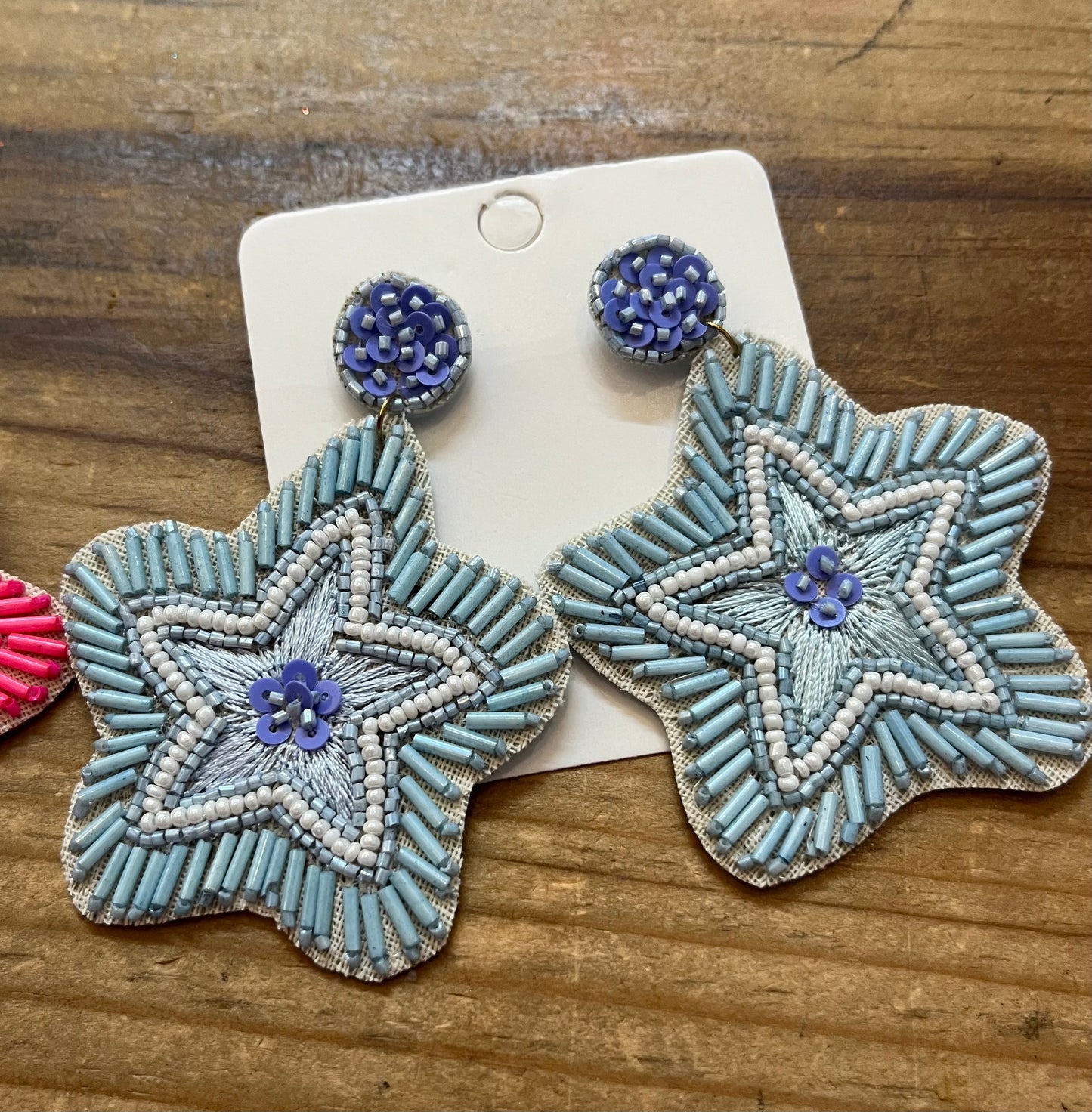Beaded Star Earrings