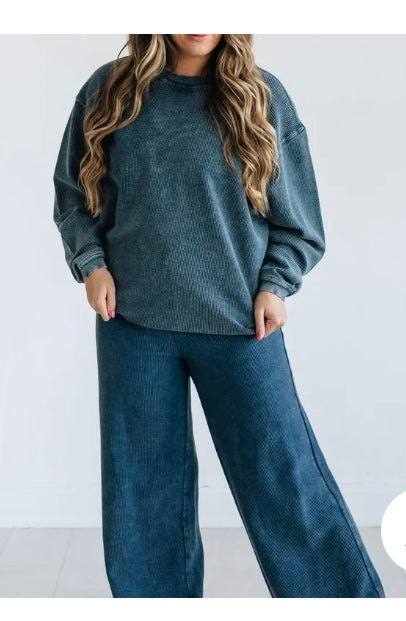 Corded Wide Leg Pants