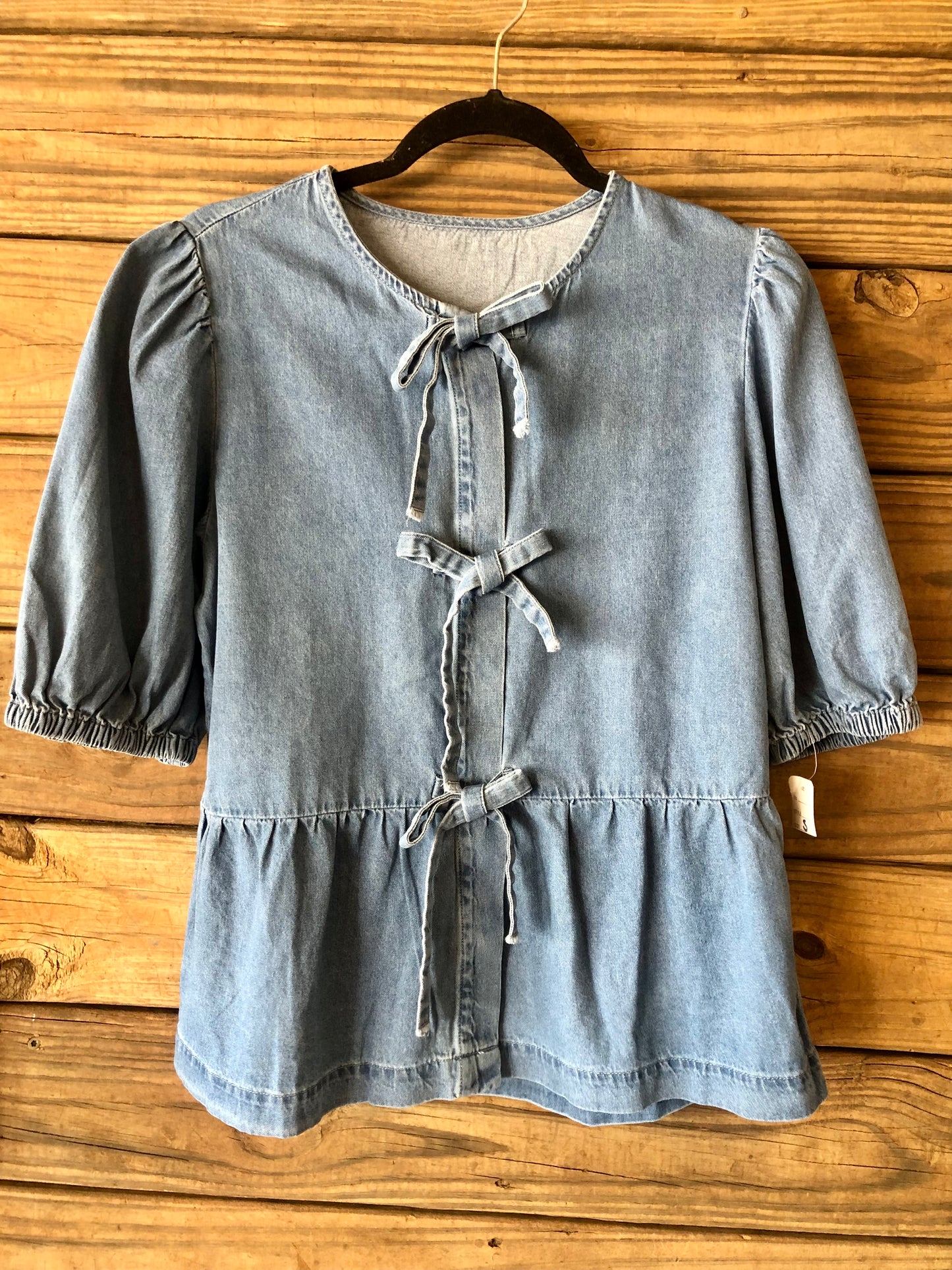 Denim Bow Top