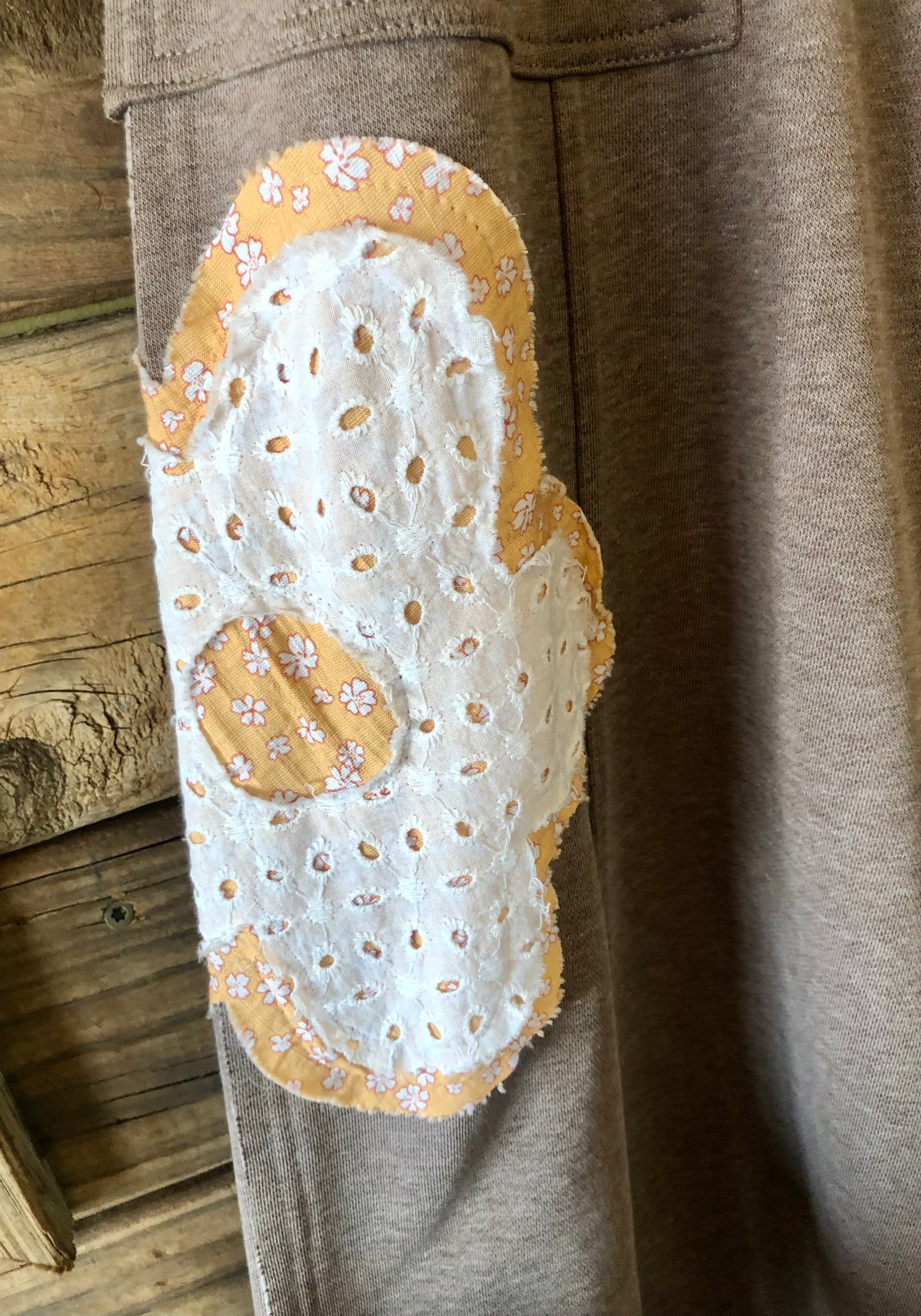Flower Appliqué Palazzo Pants