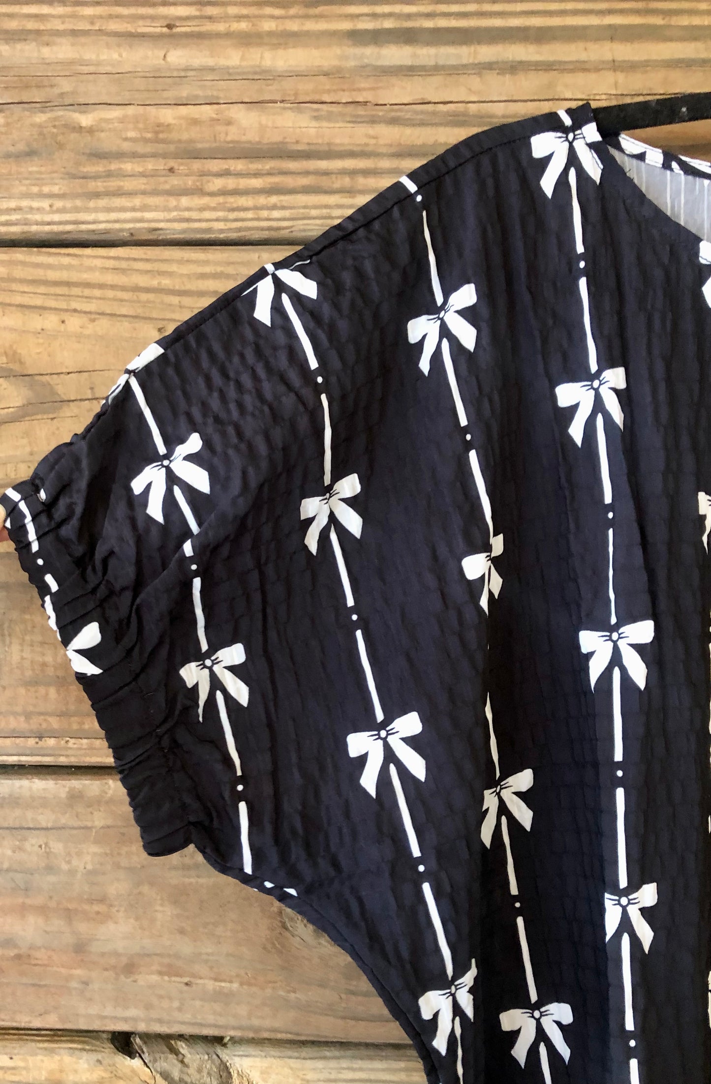 Black & White Bow Embellished Top