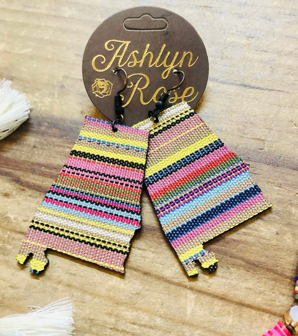 Alabama Shaped Colorful Earrings