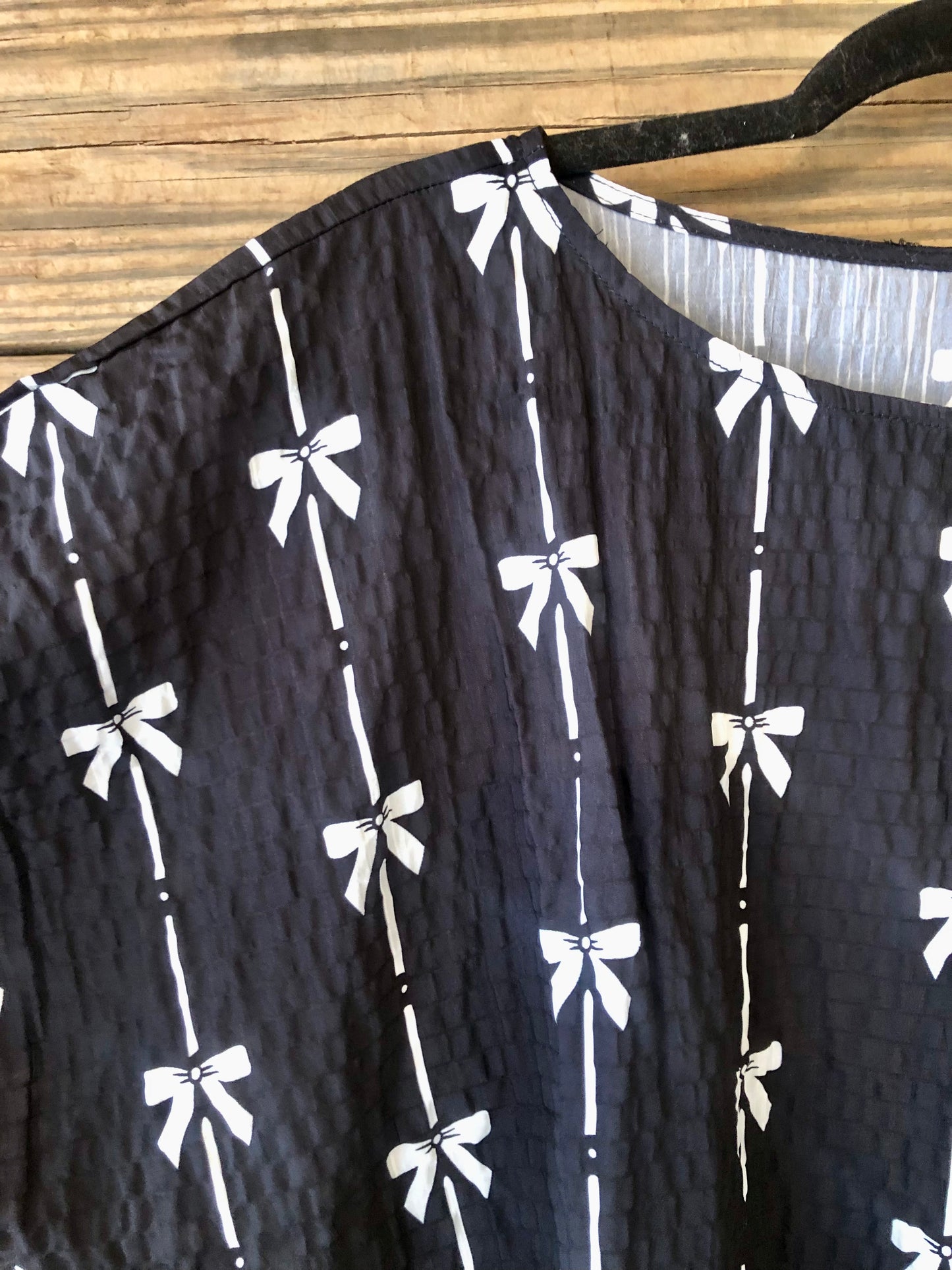 Black & White Bow Embellished Top