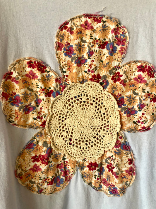 Flower Floral Appliqué Top