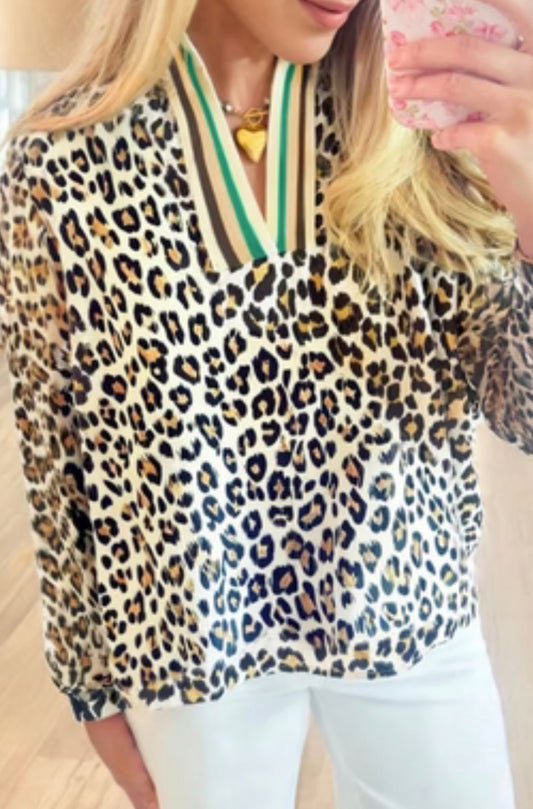 Leopard/Stripe Long Sleeve