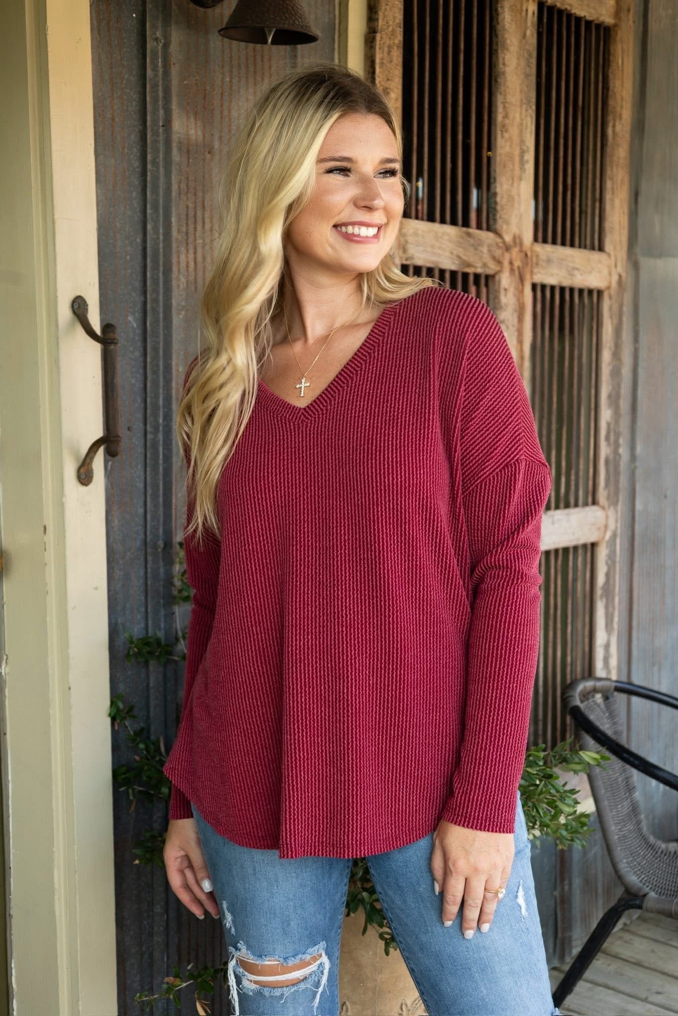 Ribbed Long Sleeve Top
