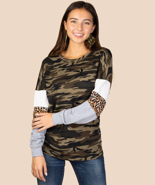 Camo Long Sleeve Top