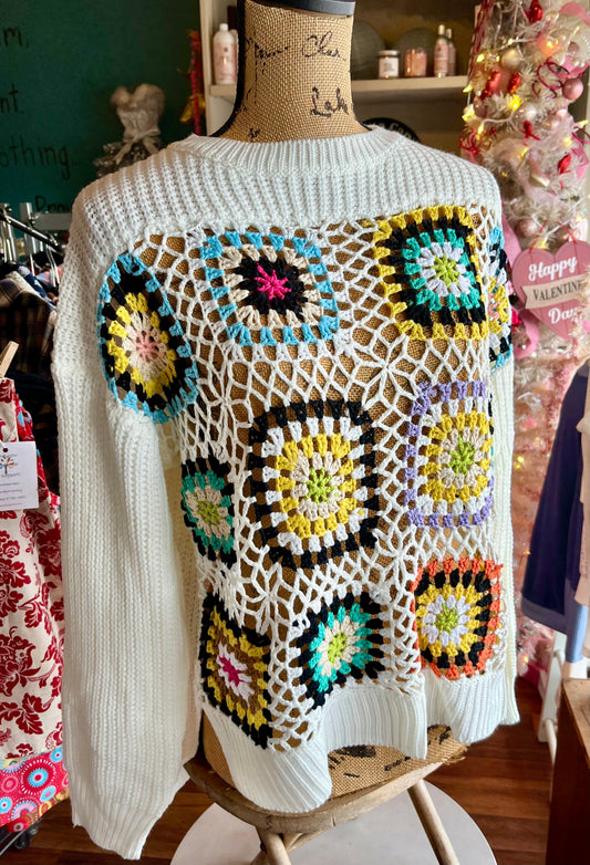 Crochet Granny Square Sweater