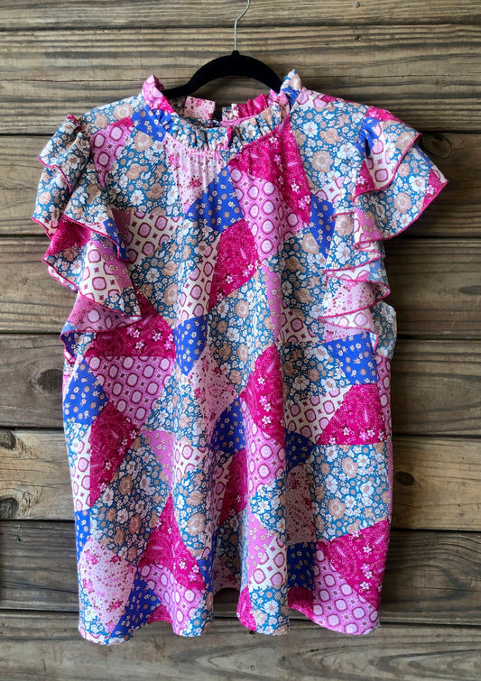 Patchwork Top Pink