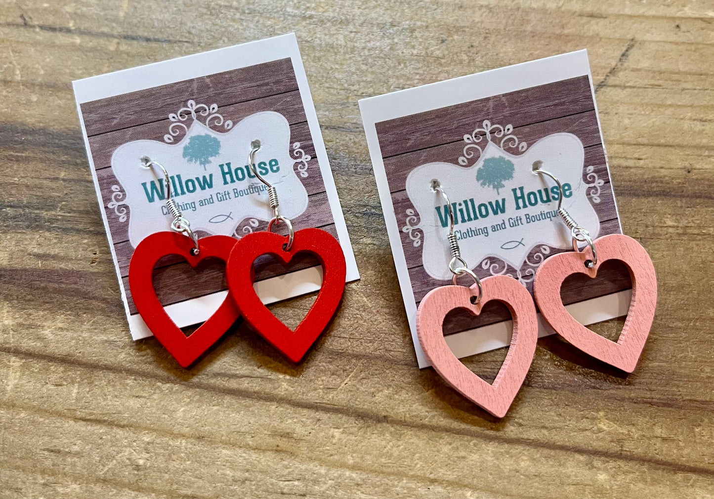 Heart Wooden Earrings