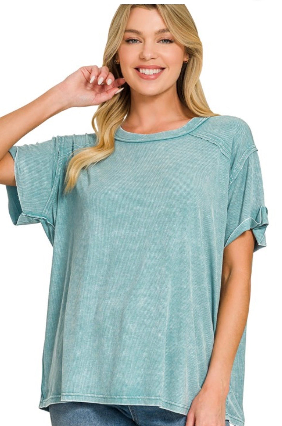 Mineral Wash Ribbed Tee