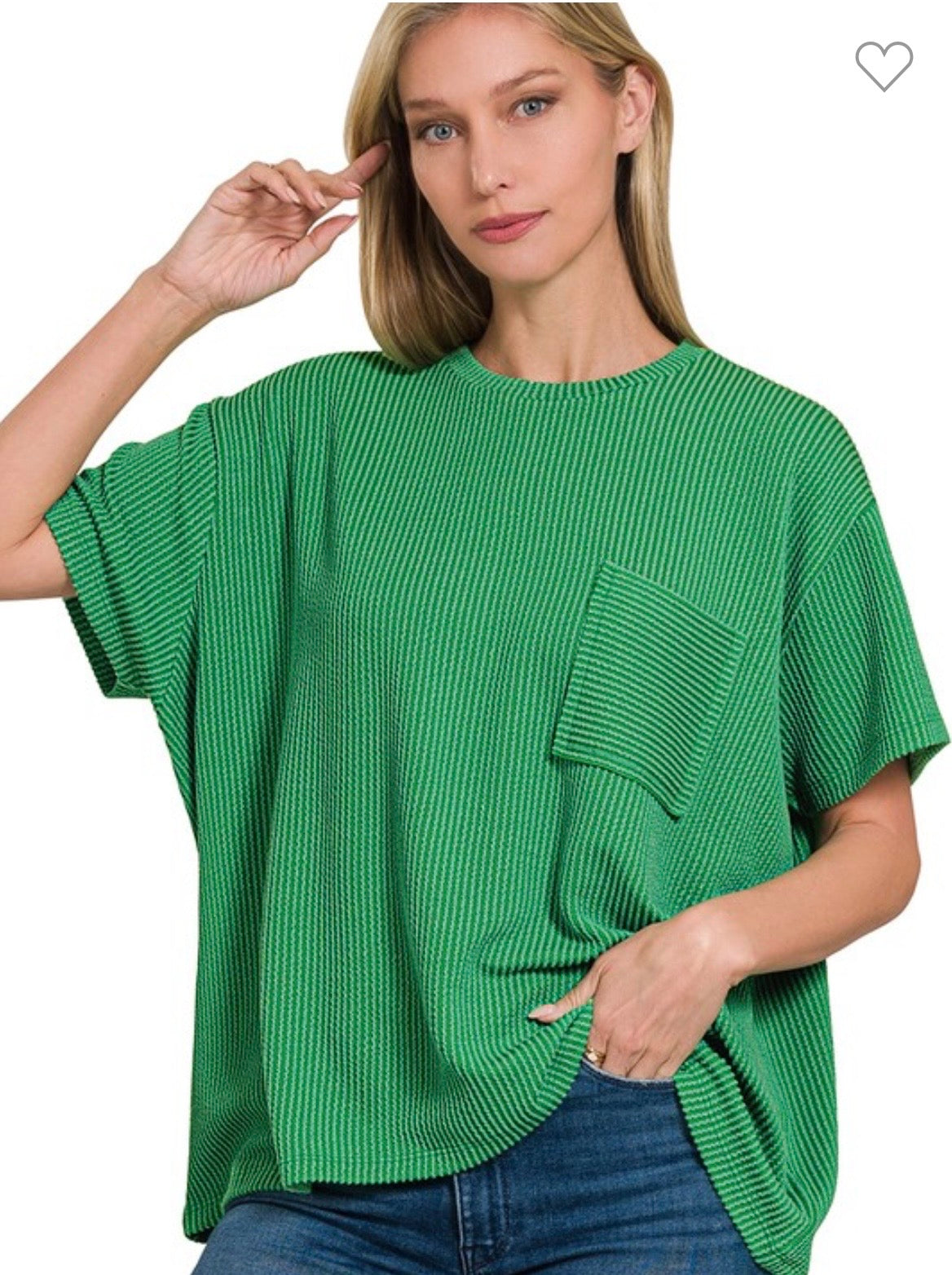 Ribbed Crew Neck Top