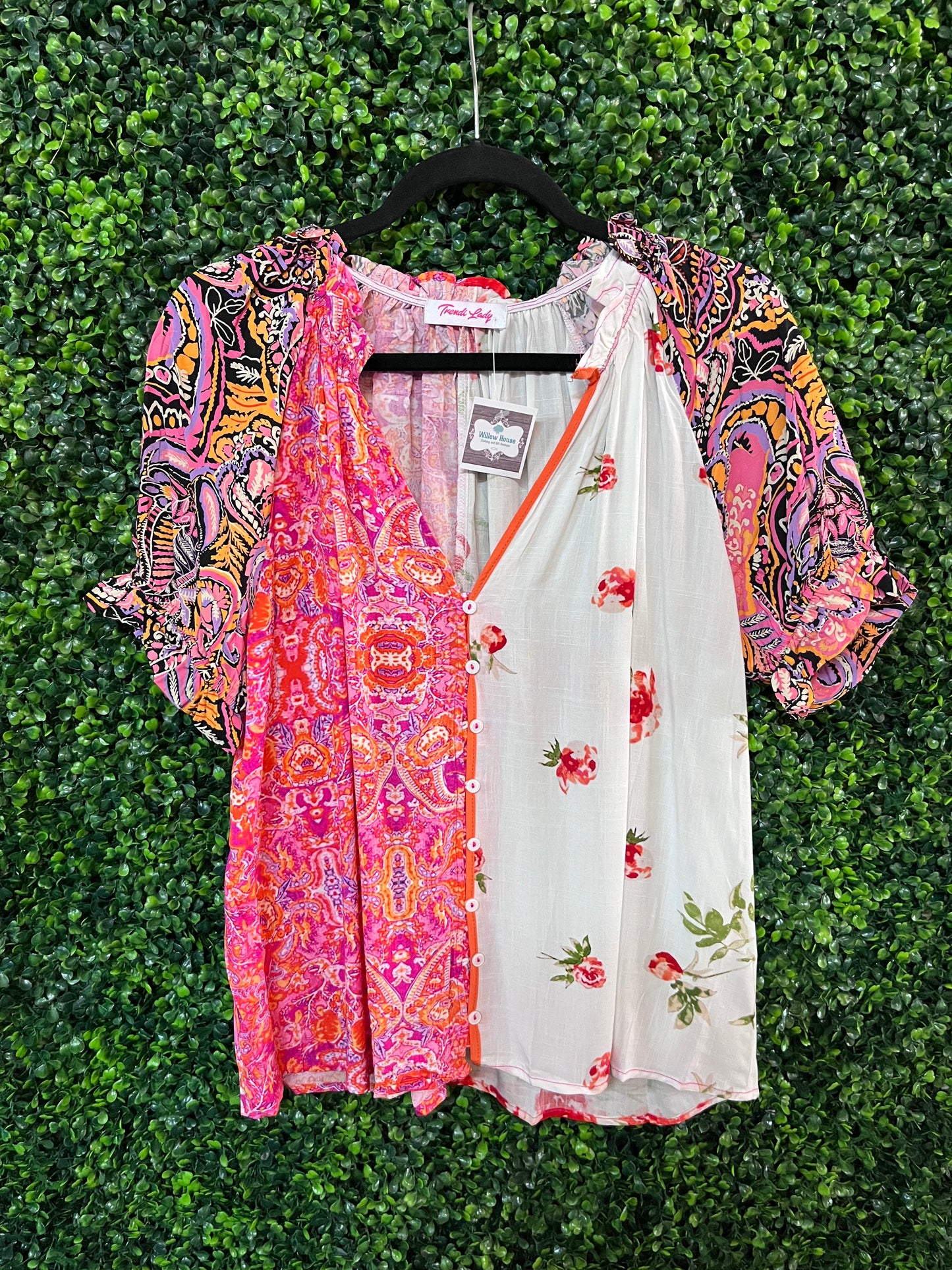 Floral Pink Mix Top