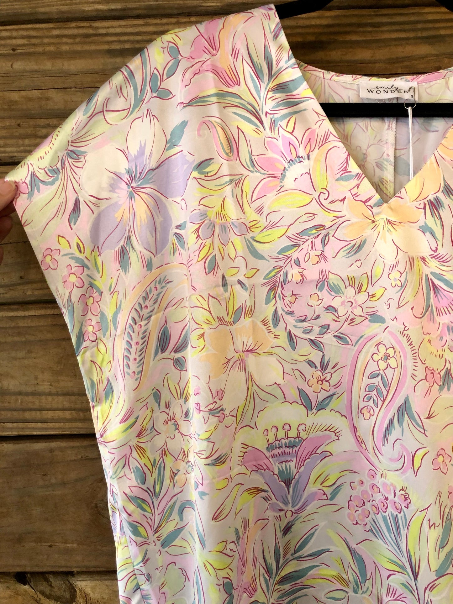 Pastel Pink & Green Floral Top