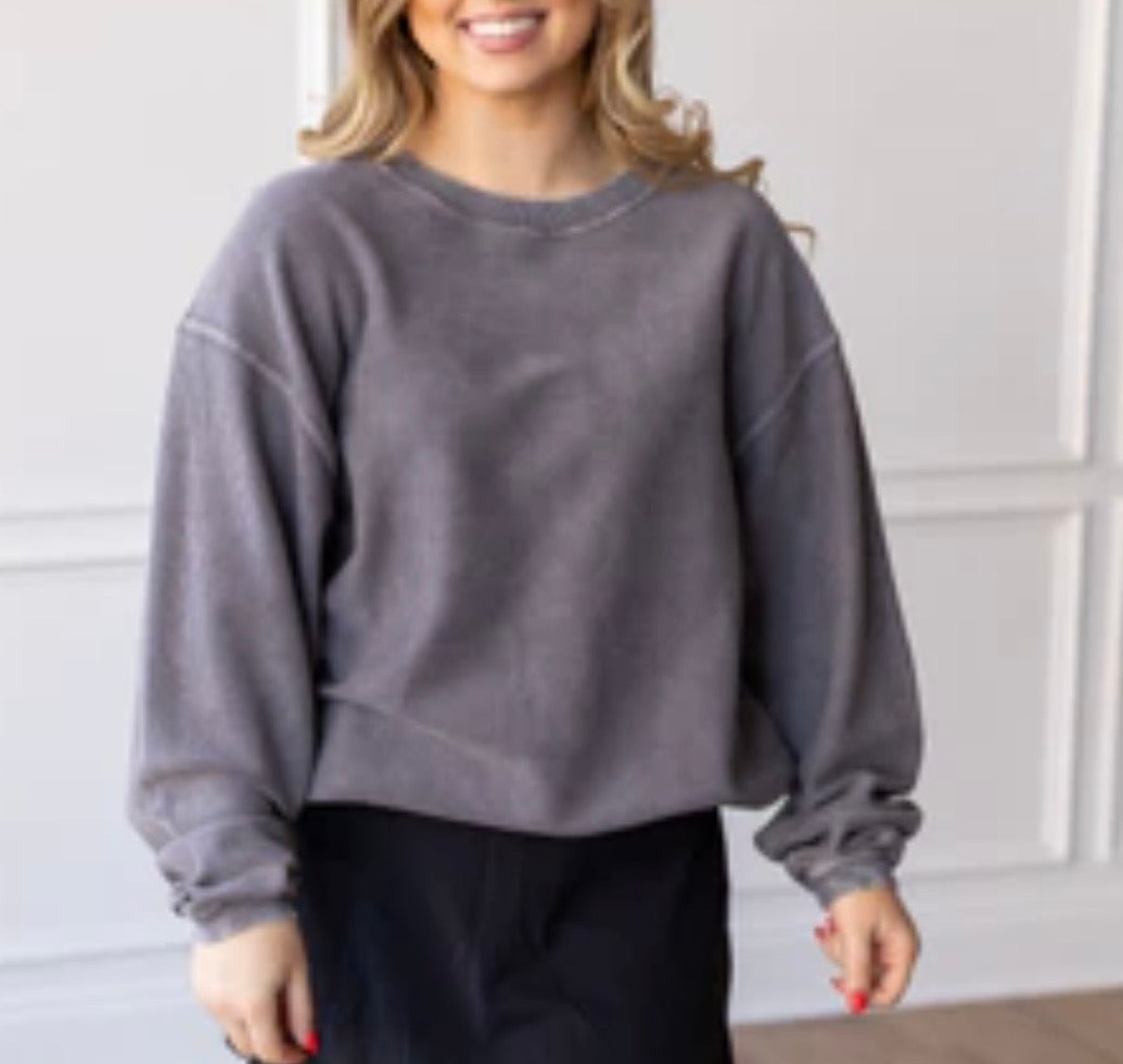 Corded Crew Pullover