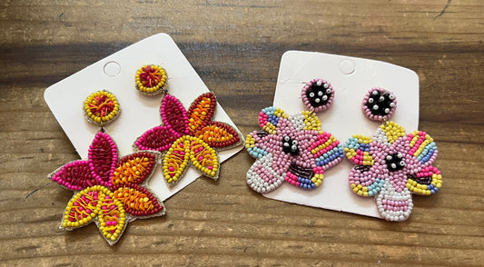 Beaded Flower Earrings