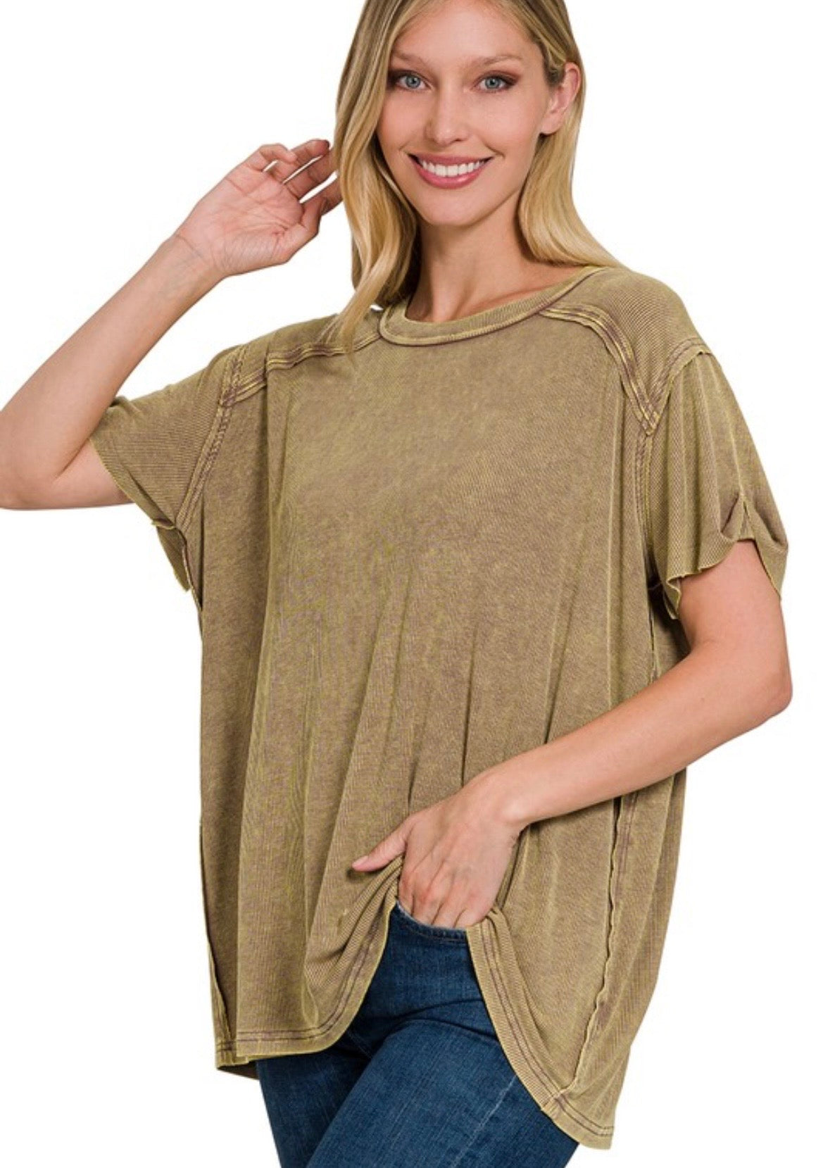 Mineral Wash Ribbed Tee