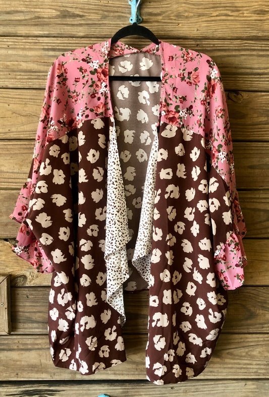 Blush Leopard and Animal Print Kimono