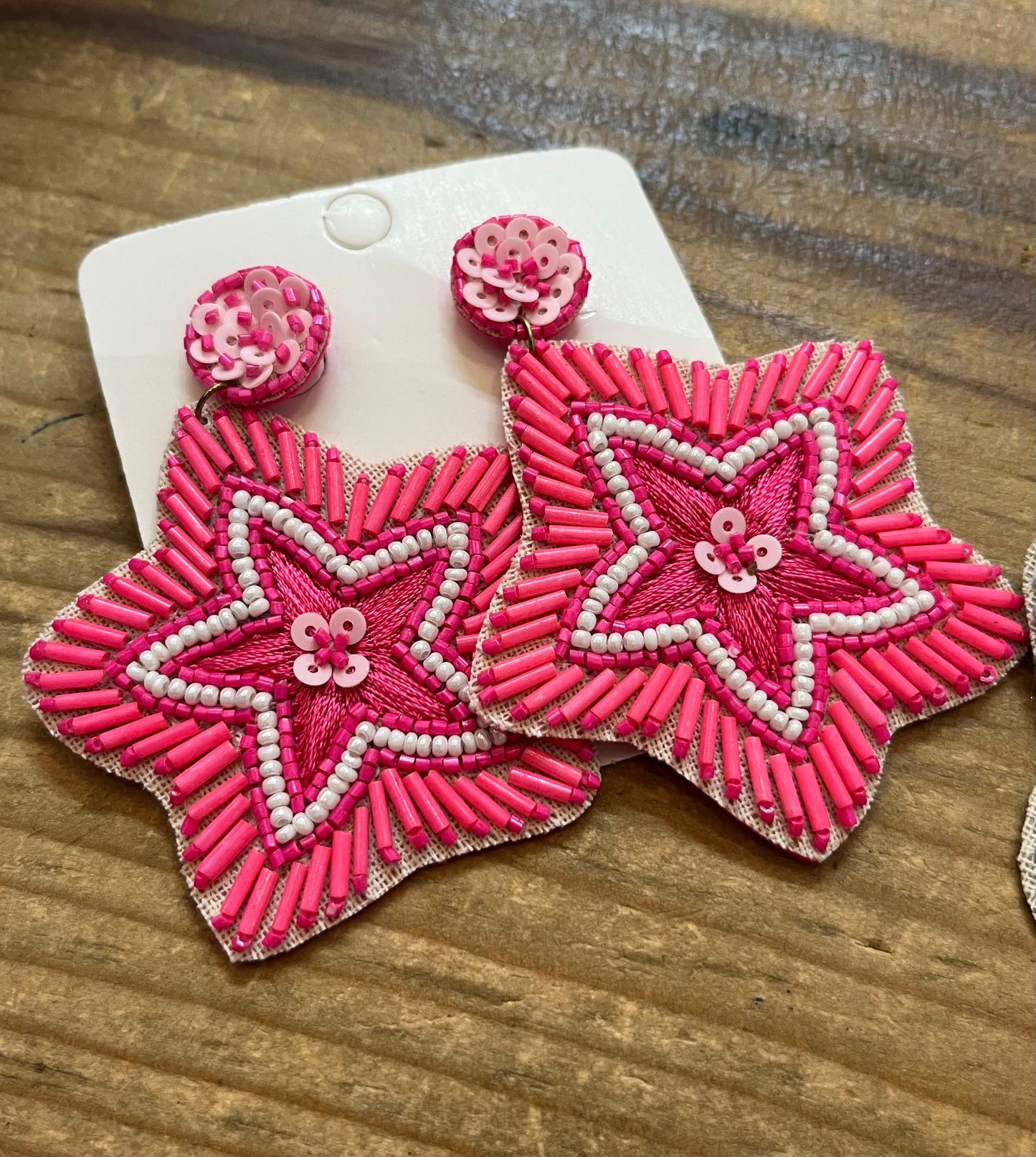 Beaded Star Earrings