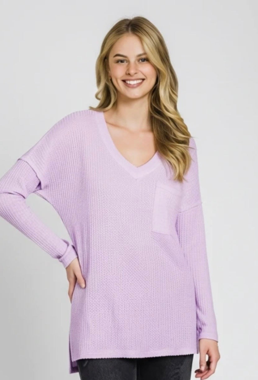 Long Sleeve Waffle Top