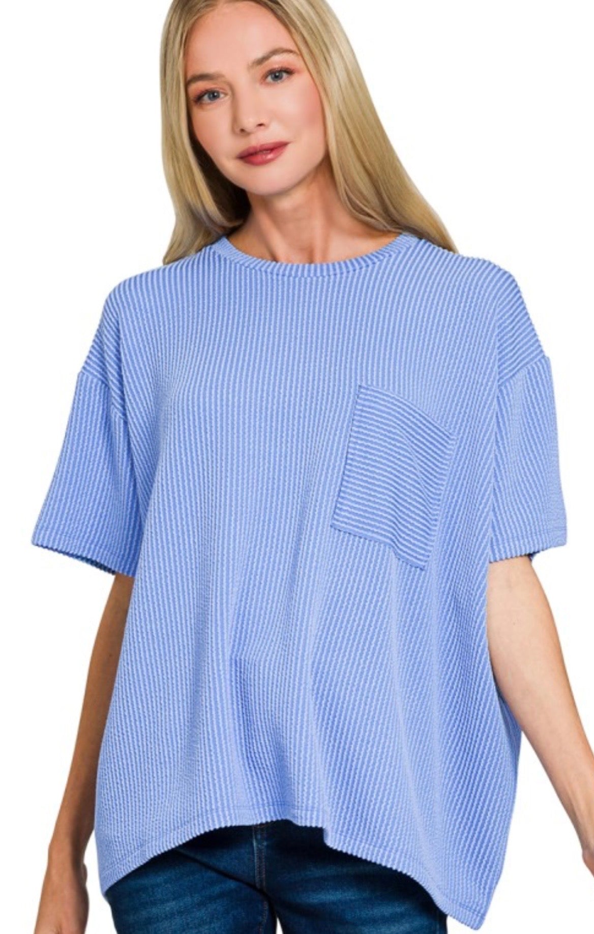 Ribbed Crew Neck Top