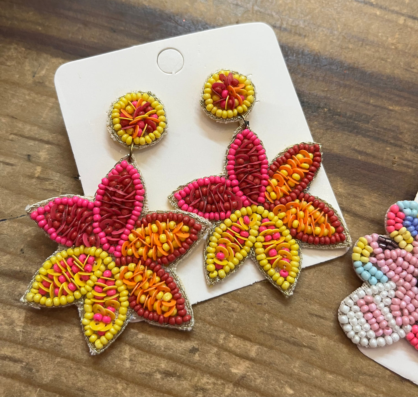 Beaded Flower Earrings