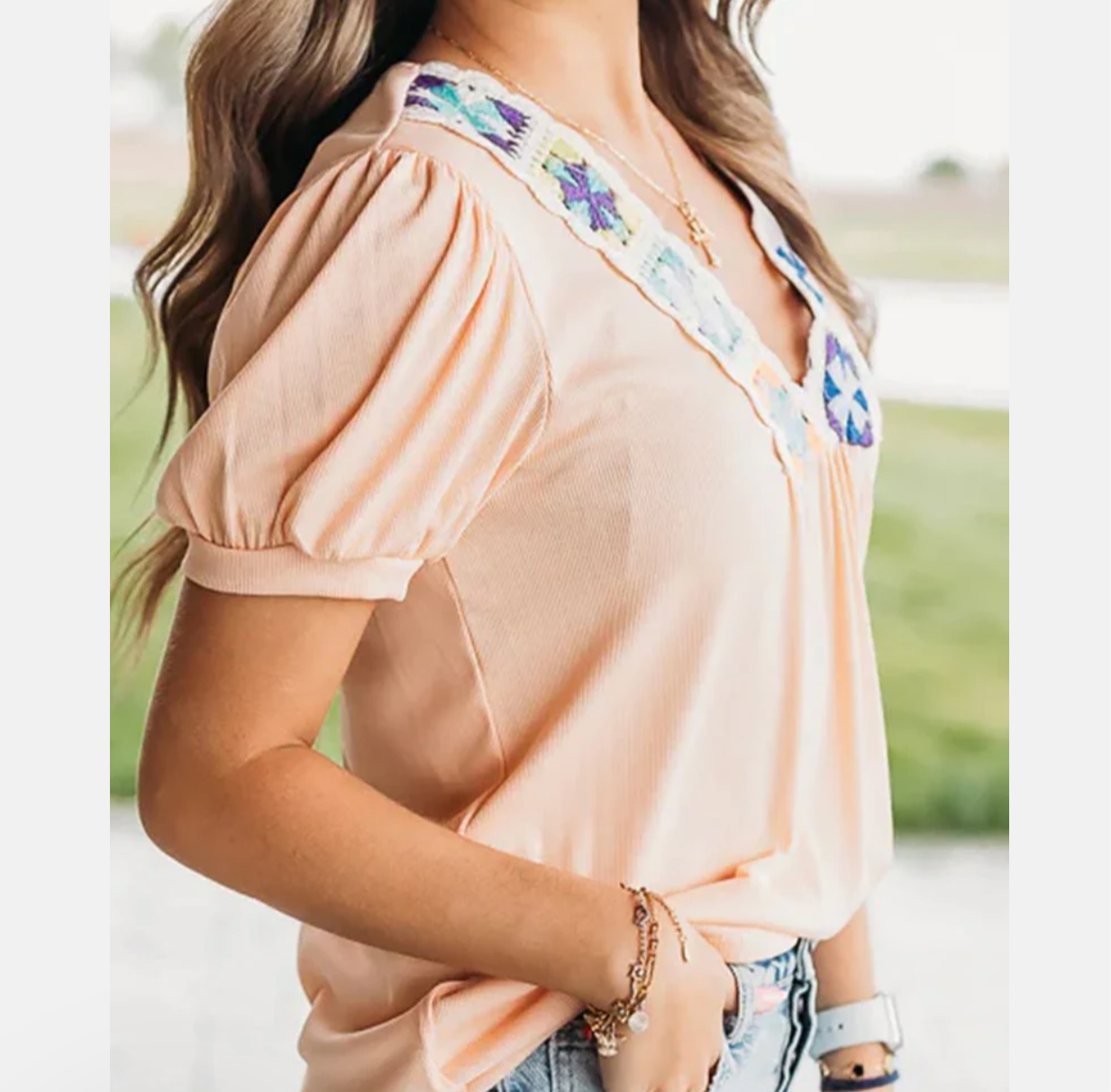 Crochet Puff Sleeve Top