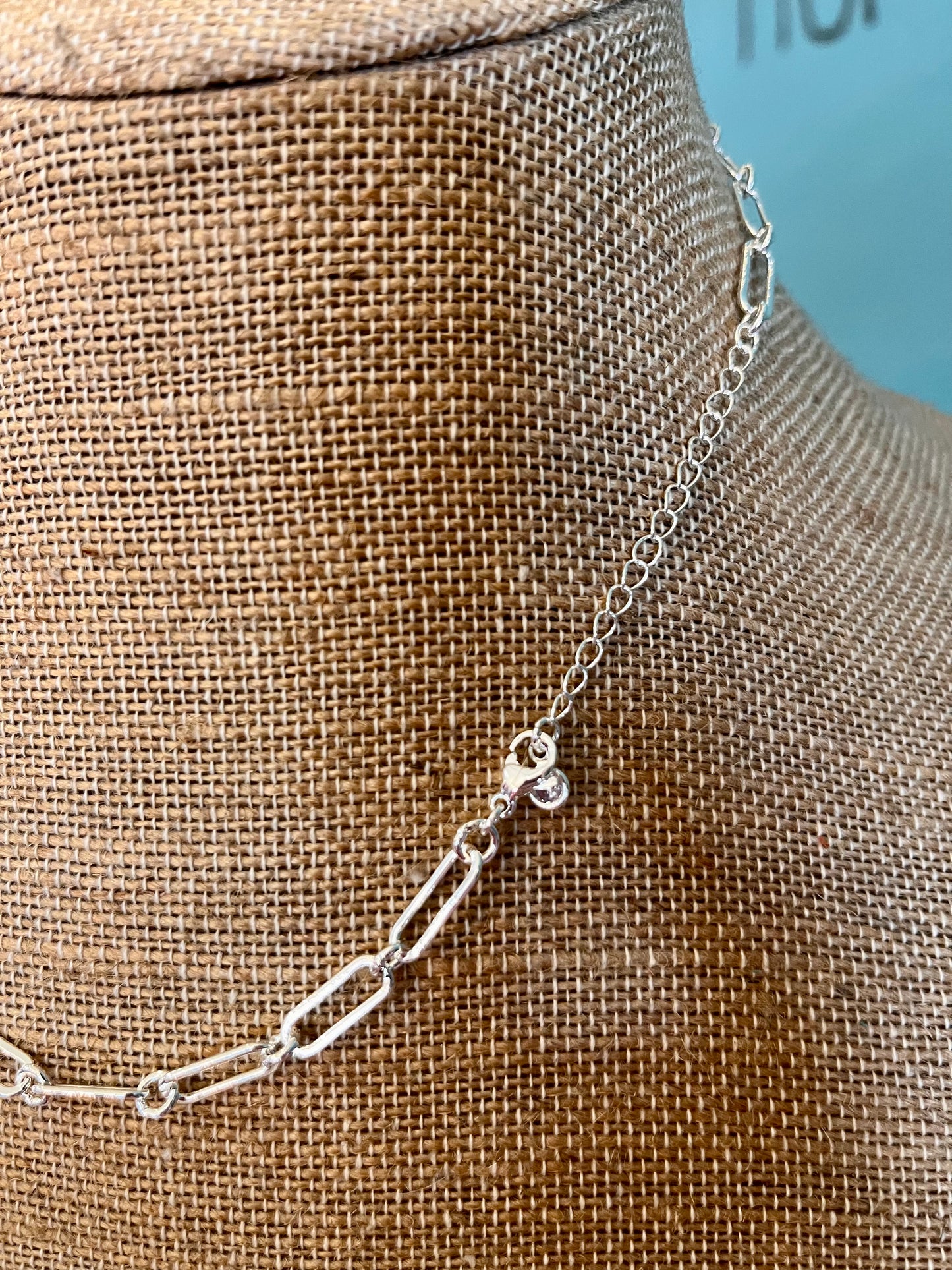 Cross Necklace with Paperclip Chain