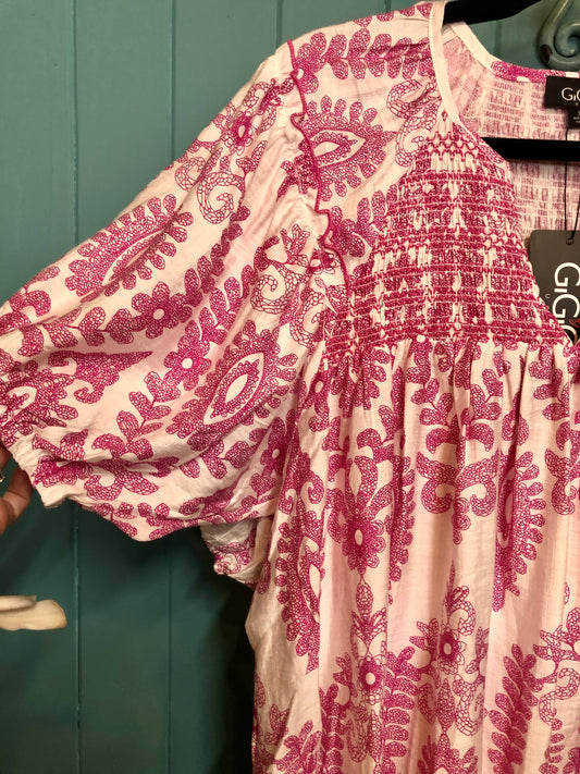 Berry Blossom Smocked Top