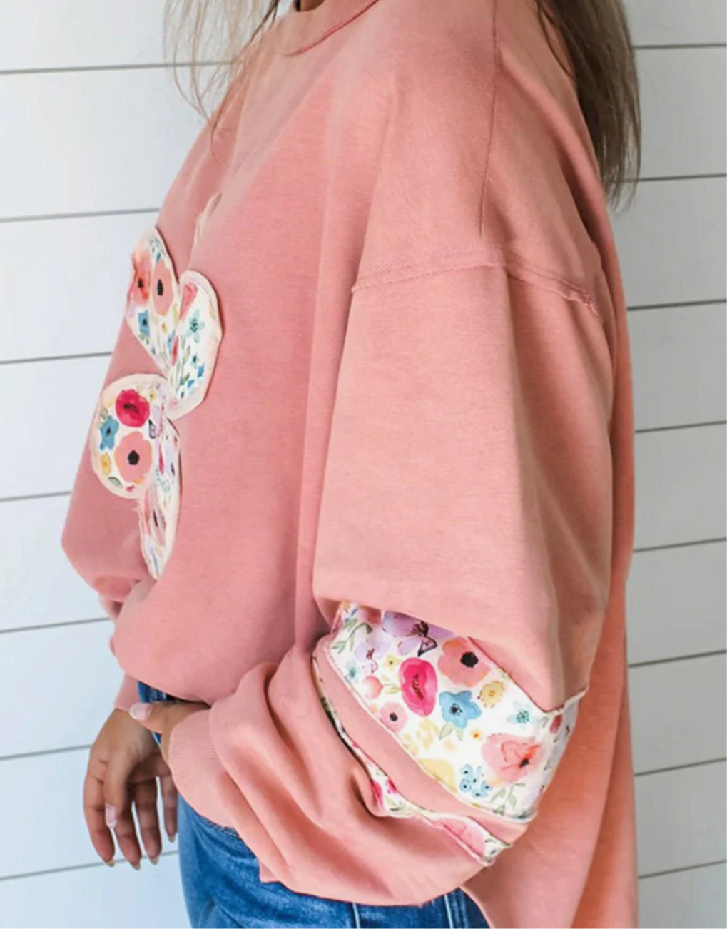 Flower Floral Appliqué Top