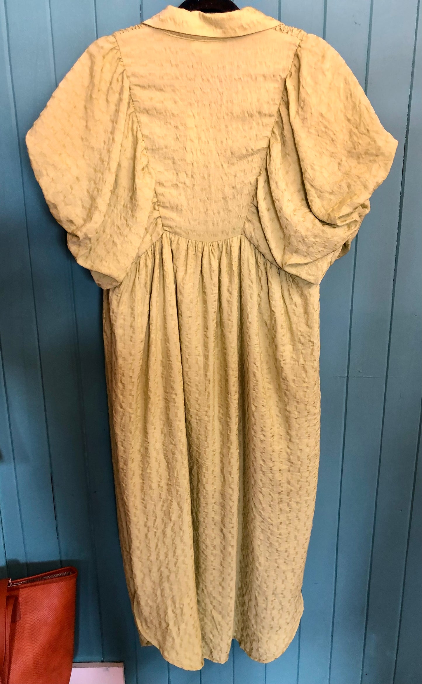 Pistachio High Waist Smocked Maxi Dress