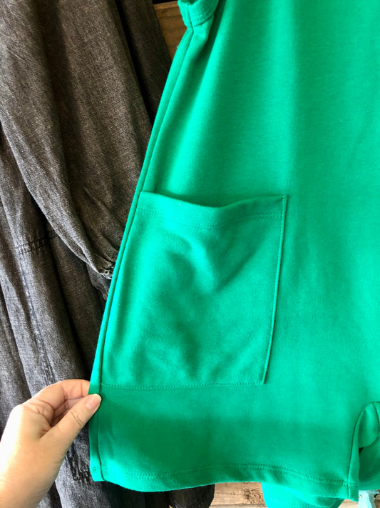 Kelly Green Romper with Pockets