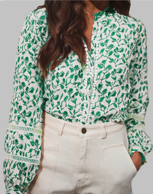 Green Ivy Floral Top