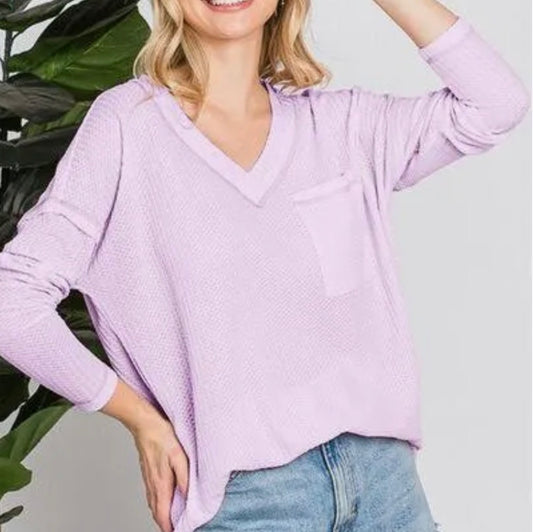 Long Sleeve Waffle Top