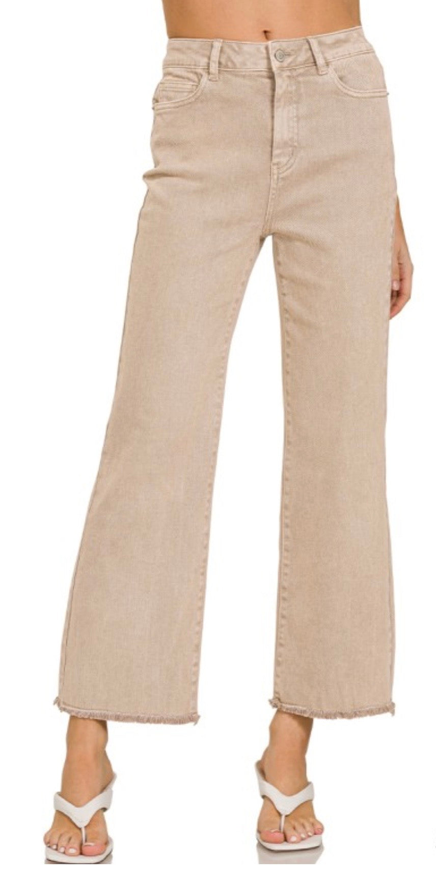 Cropped Wide Leg Jeans