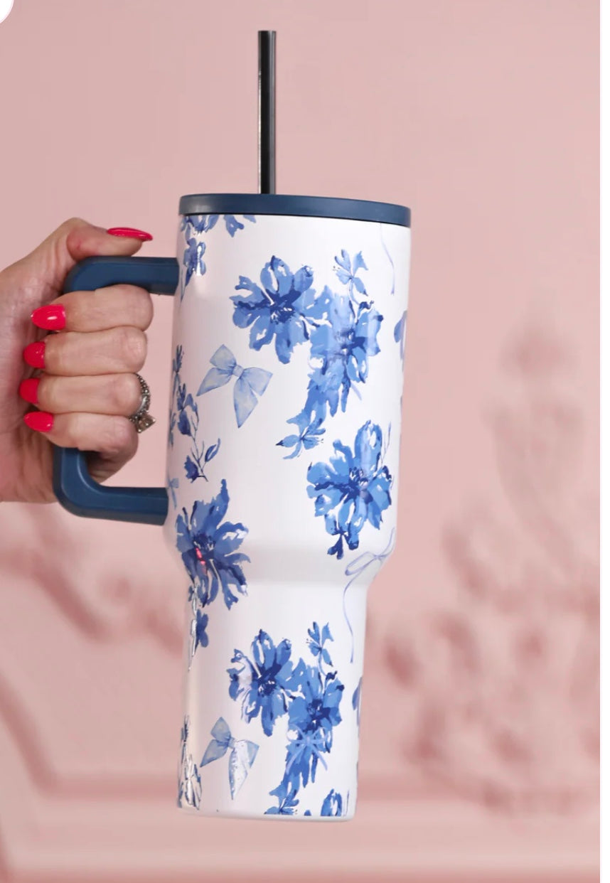 Blue Ivy Floral Tumbler