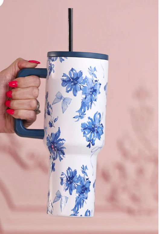 Blue Ivy Floral Tumbler