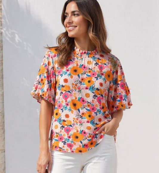 Floral Party Ruffle Top