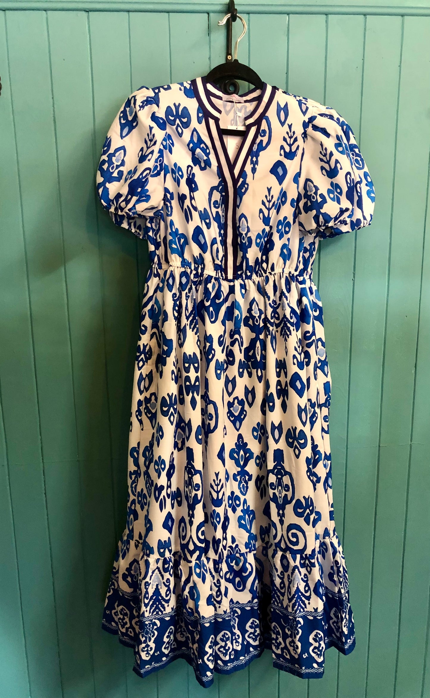 Royal Blue Ivy Puff Sleeve Dress